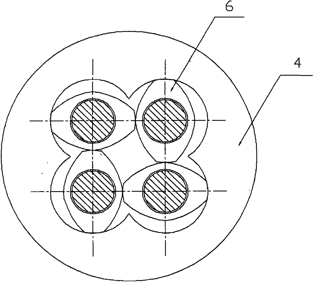 Four-screw mixing extruder