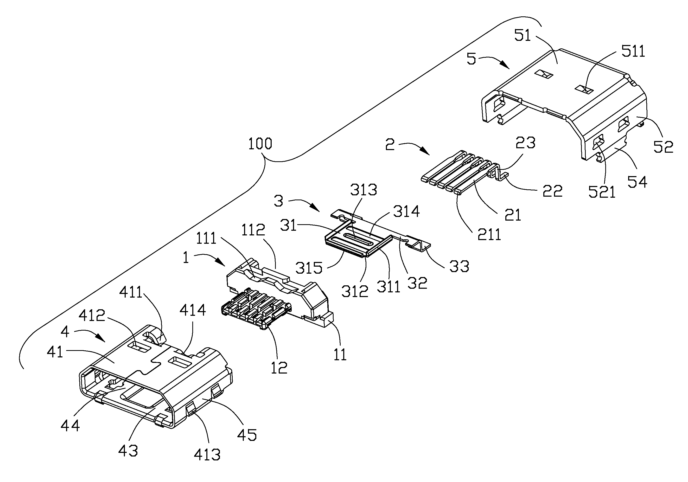 Electrical connector with a metal plate for preventing electromagnetic interference