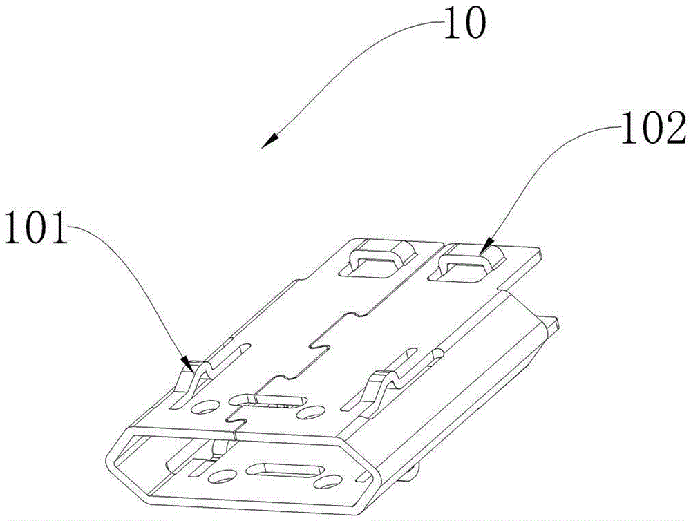 Double-sided plug-in type micro USB B type male-socket connector