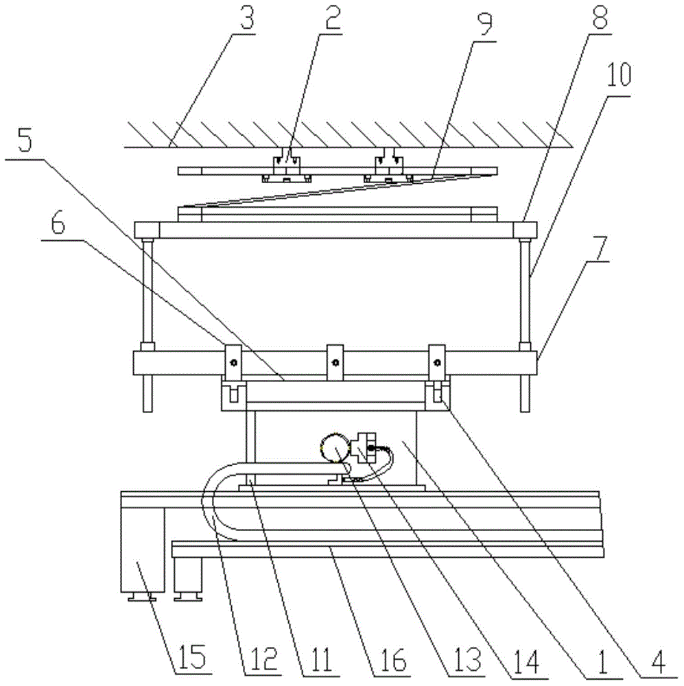 Mobile blanking frame of automatic receiving system