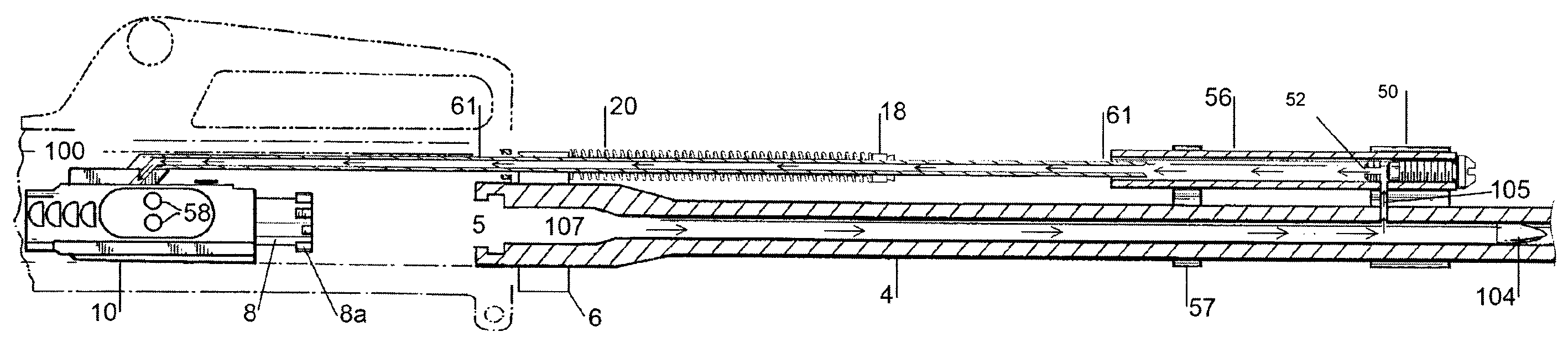 Firearm having a new gas operating system