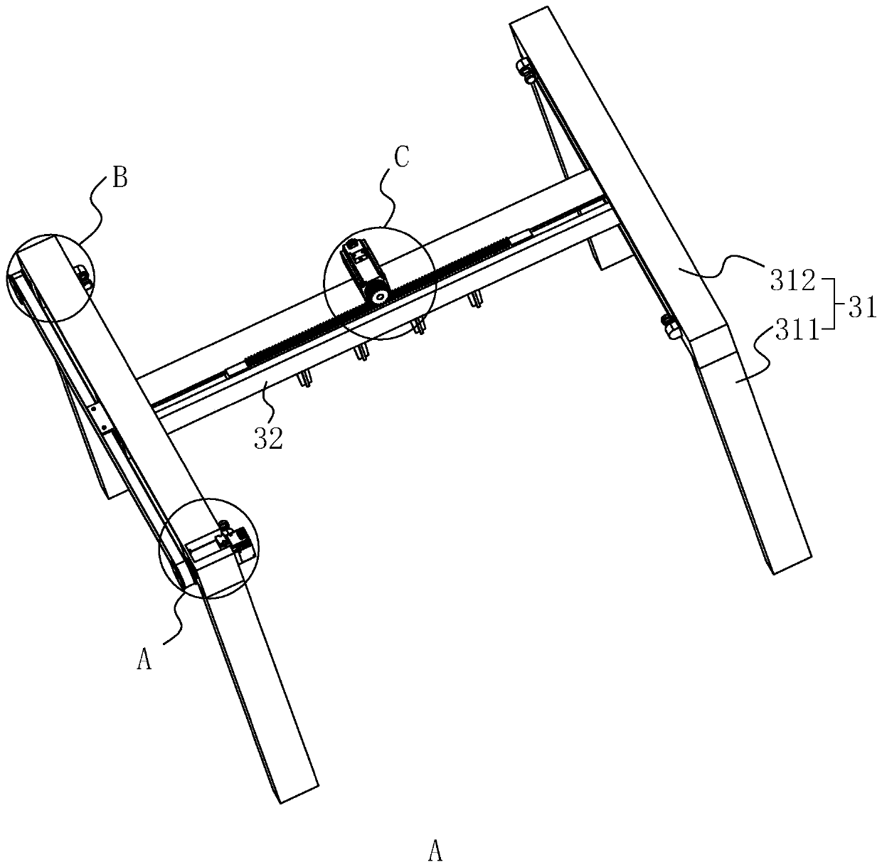 A test device for determining the electromagnetic properties of an object under test