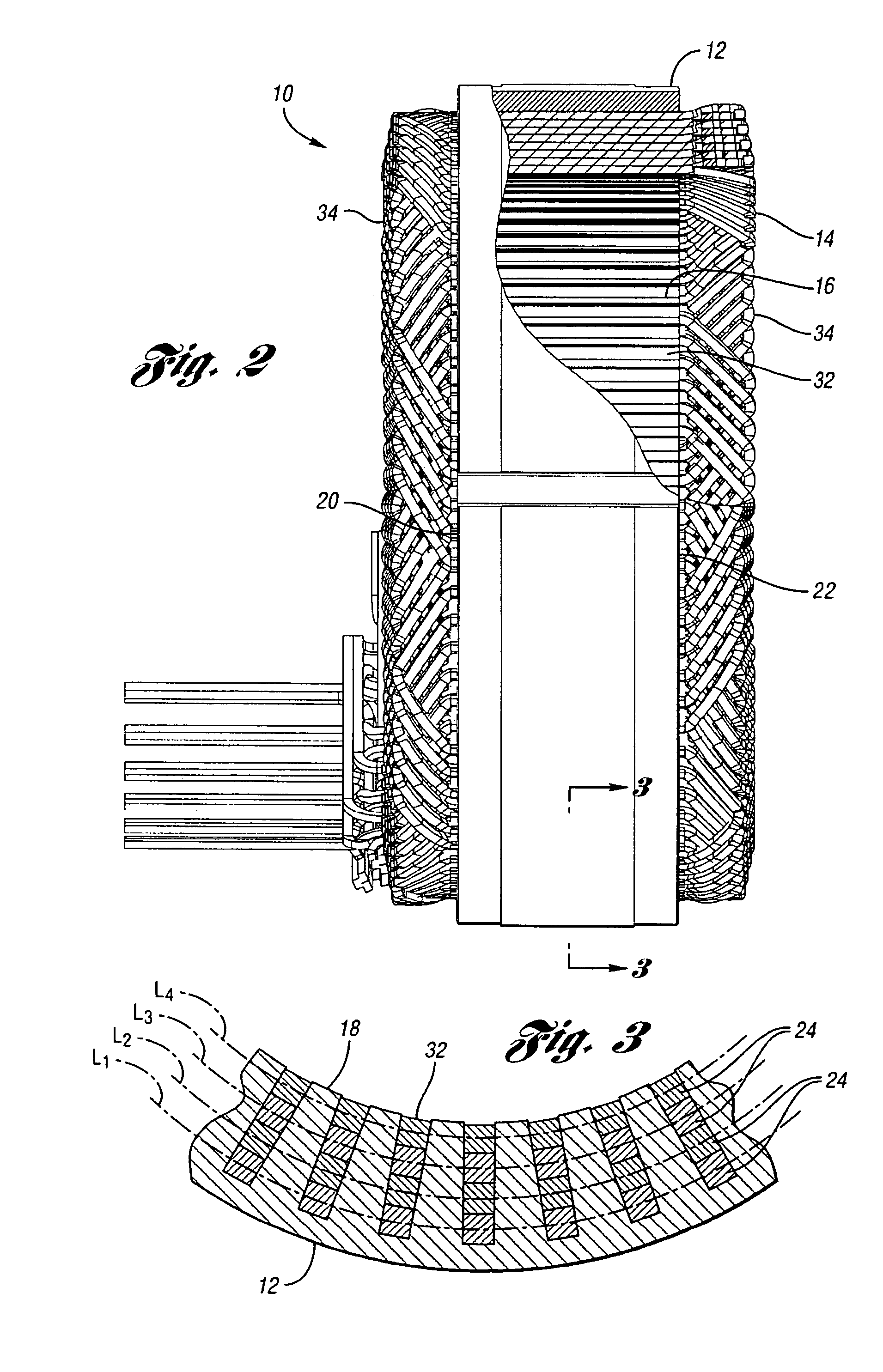 Method of making cascaded multilayer stator winding with interleaved transitions