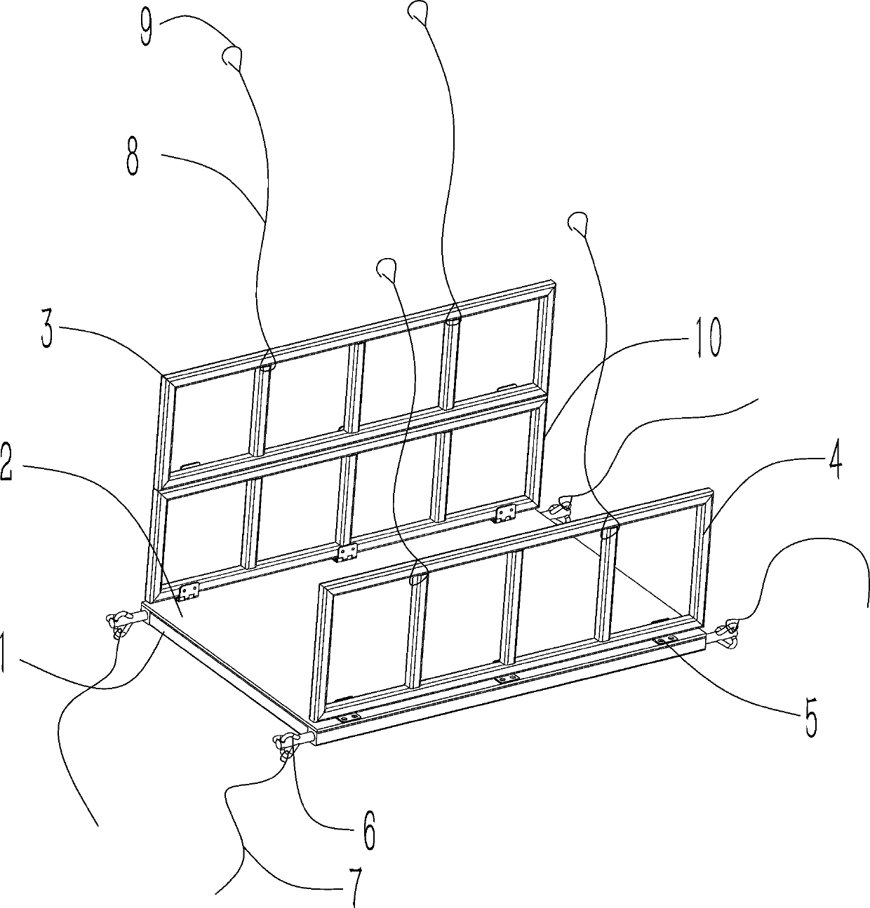 Hanging basket for hogging moment construction in finite space of middle beams of T-beams and using method of hanging basket