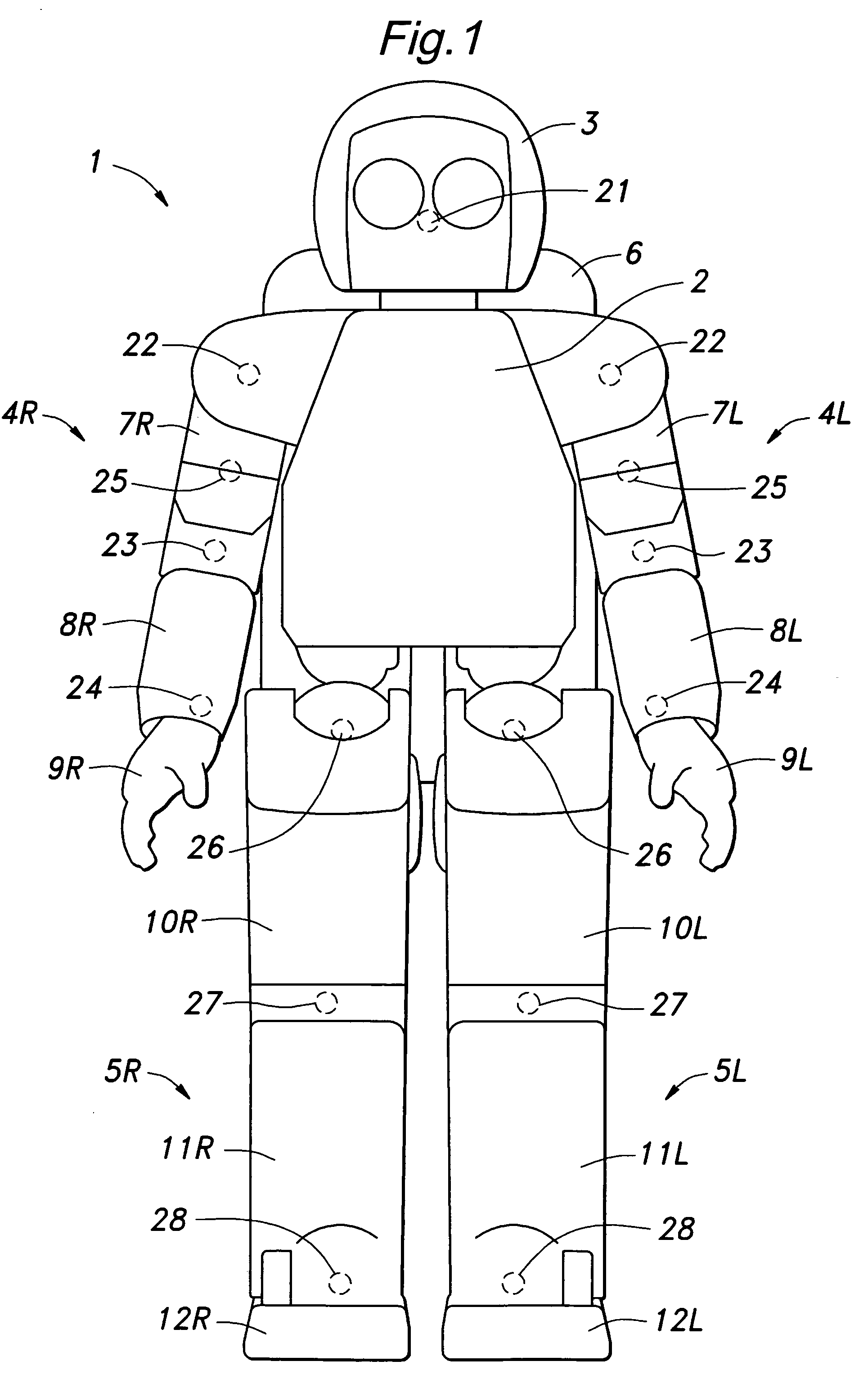 Cooling arrangement for a humanoid robot