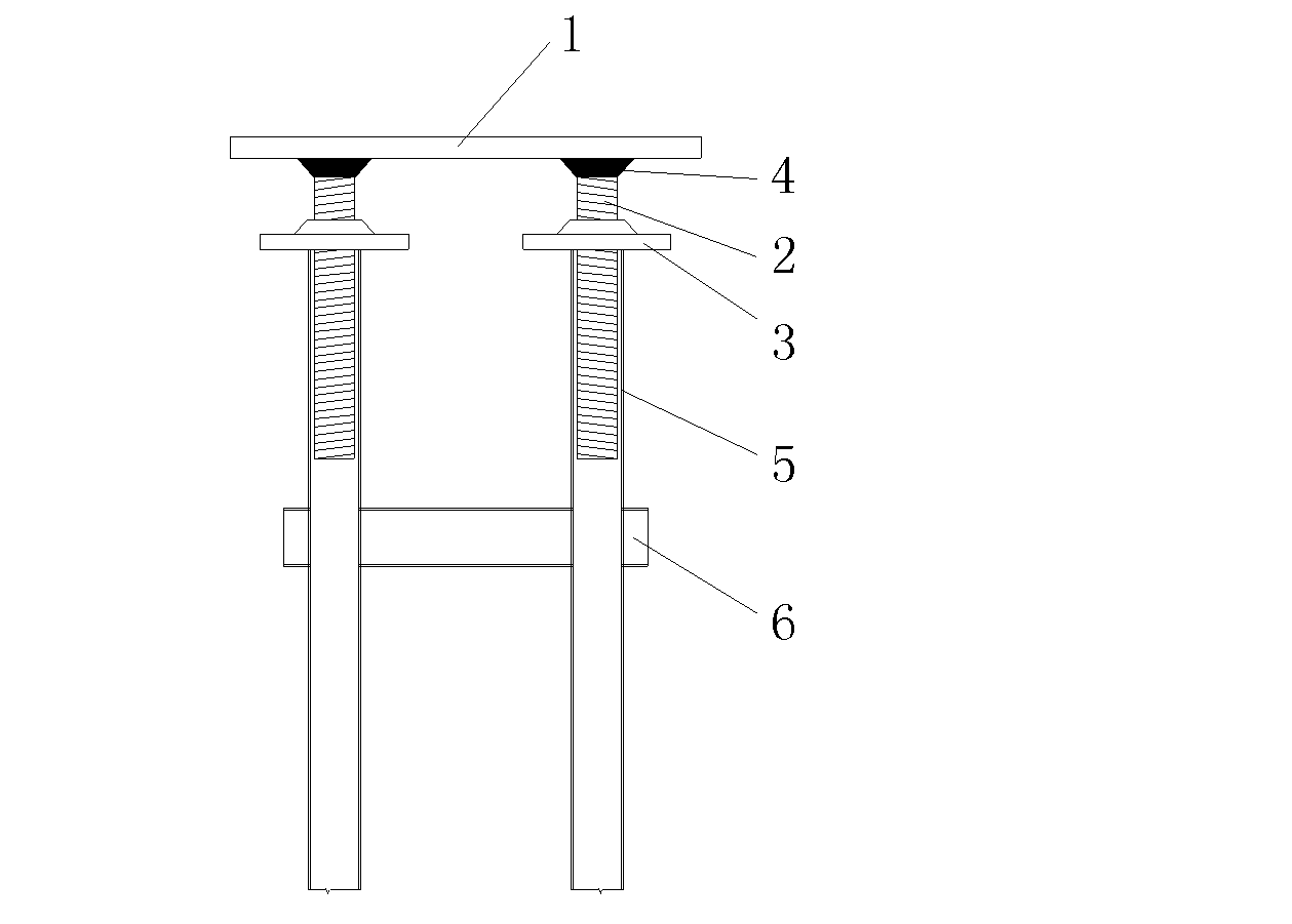 Pre-embedding construction method for distribution box with rows of pipes, and support device