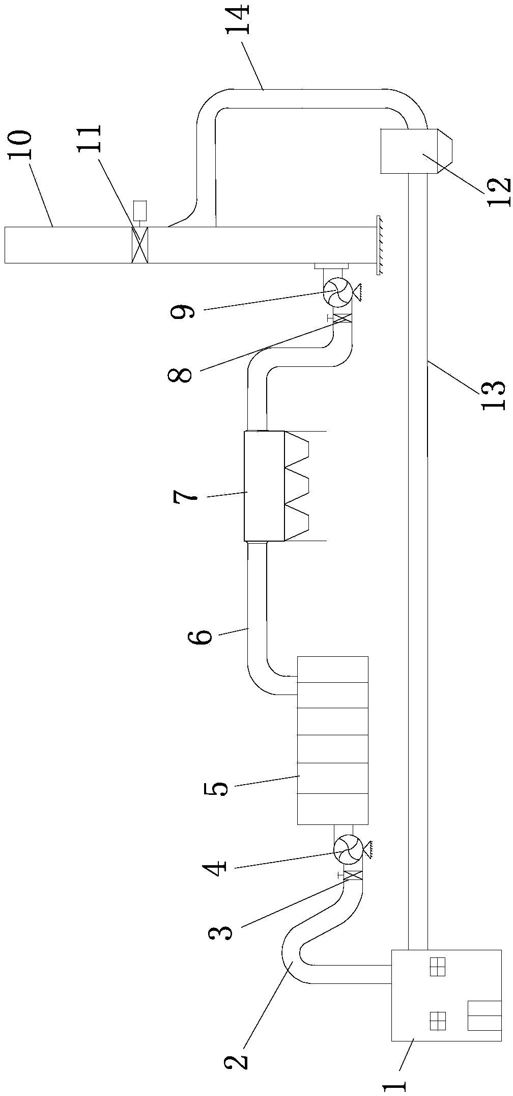 A coal-fired boiler flue gas secondary recovery oxygen control flame retardant system