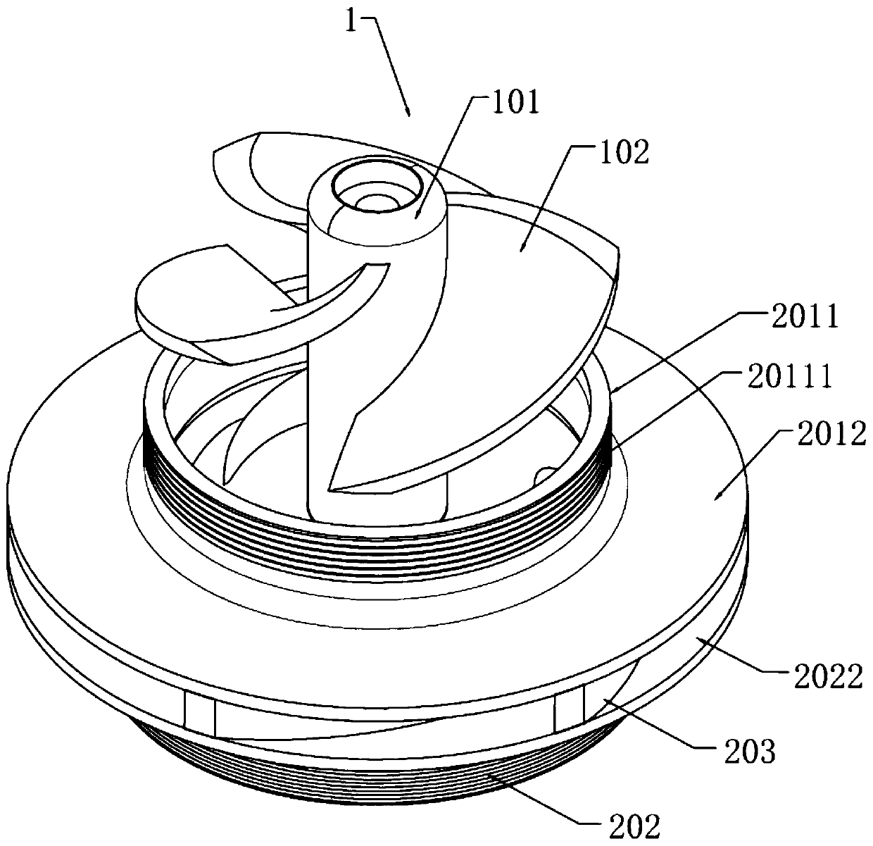 Efficient LNG conveying pump impeller