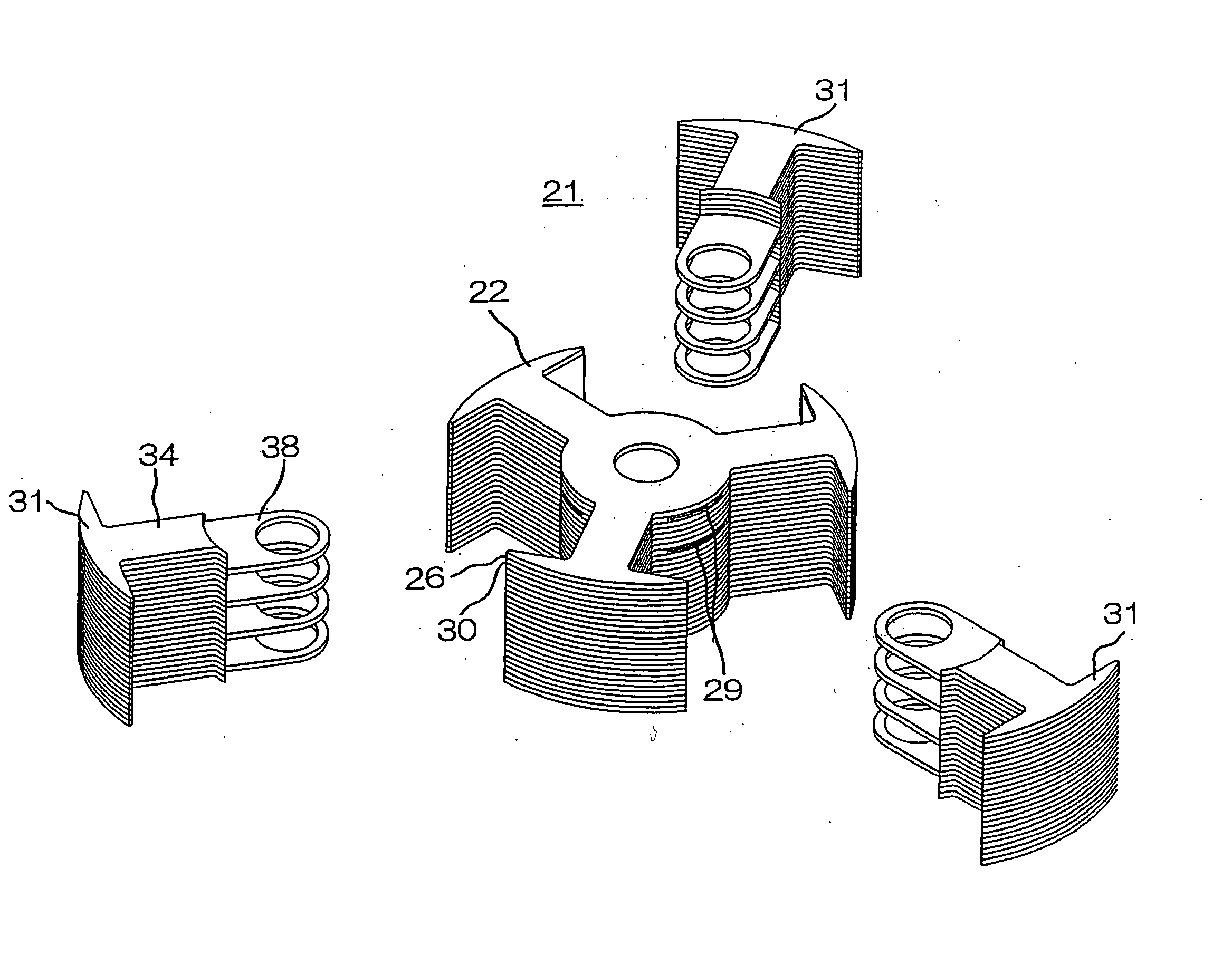 Armature core of rotating electric machine