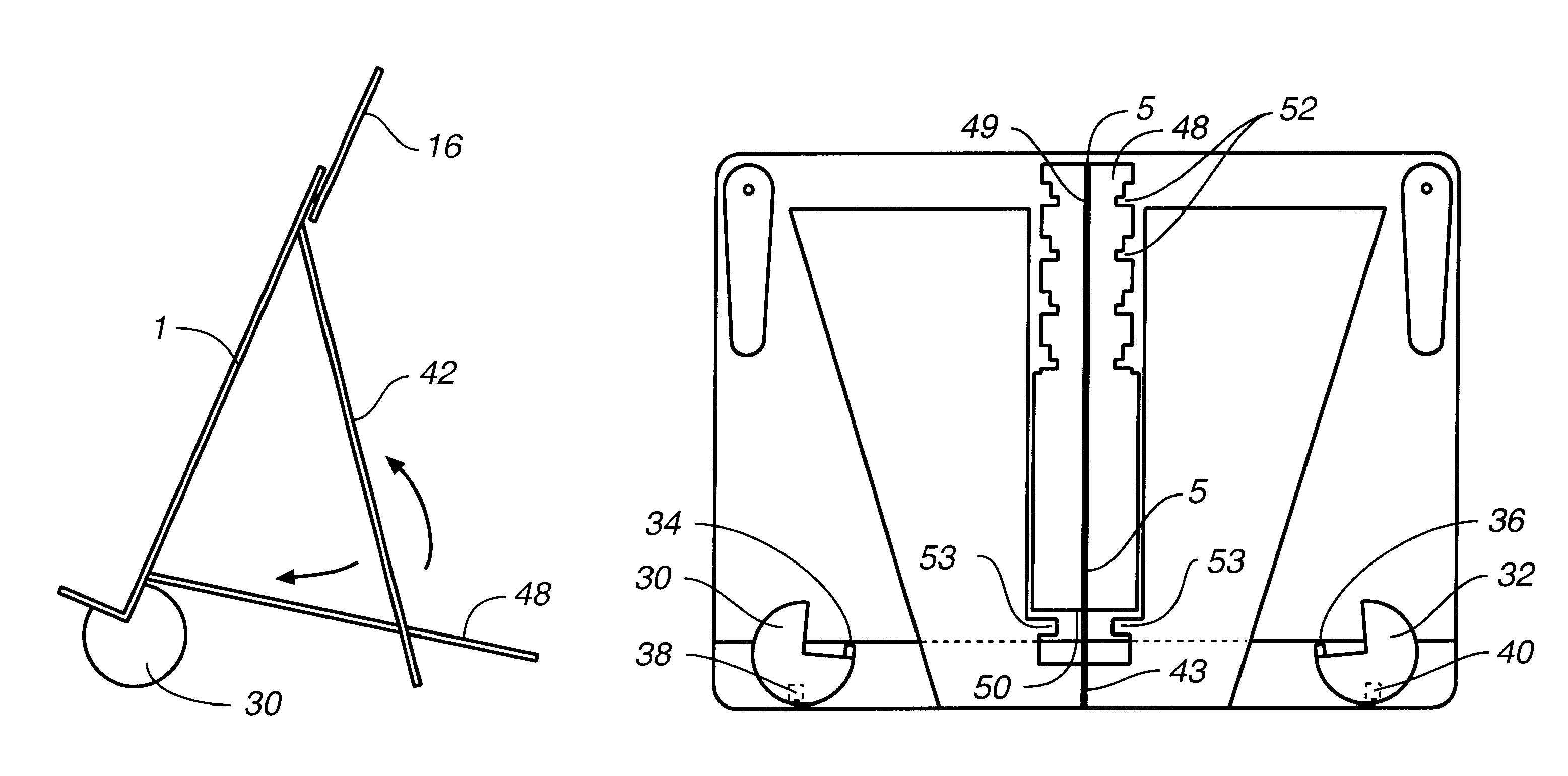 Folding stand for sheet music or other reading or visual material