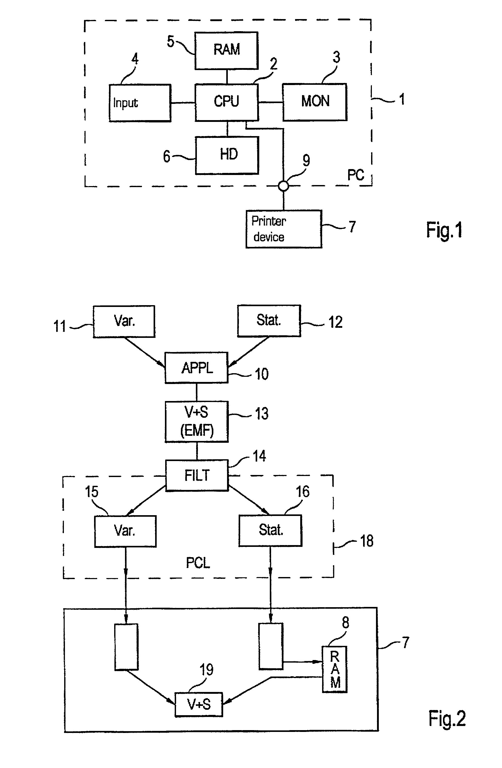 Method, computer program product and system for the transmission of computer data to an output device