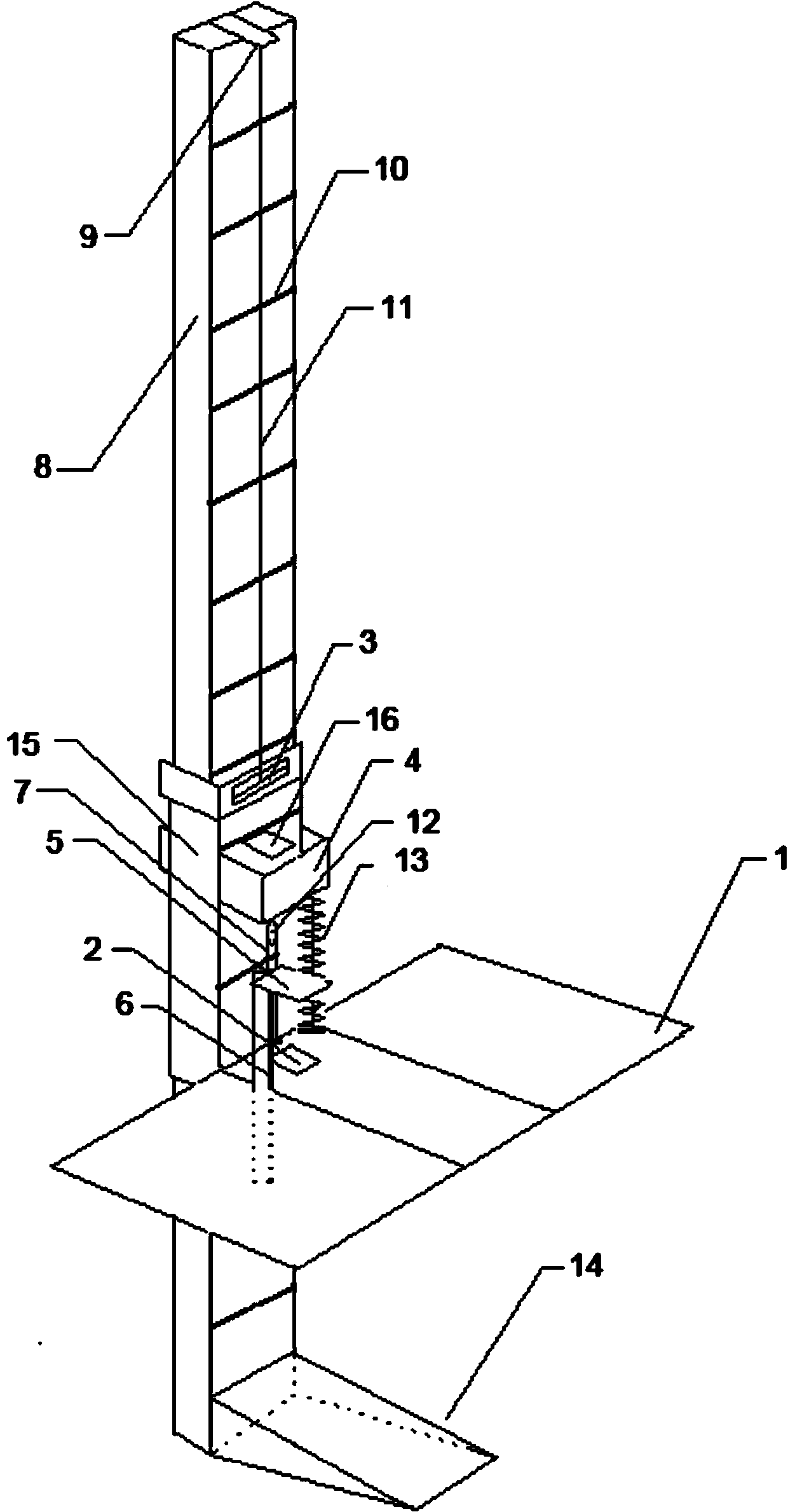 Stepping type hoisting platform