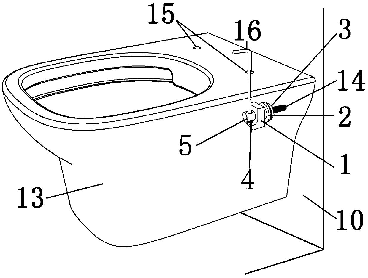 Installation structure of hidden wall accessories of pedestal pan