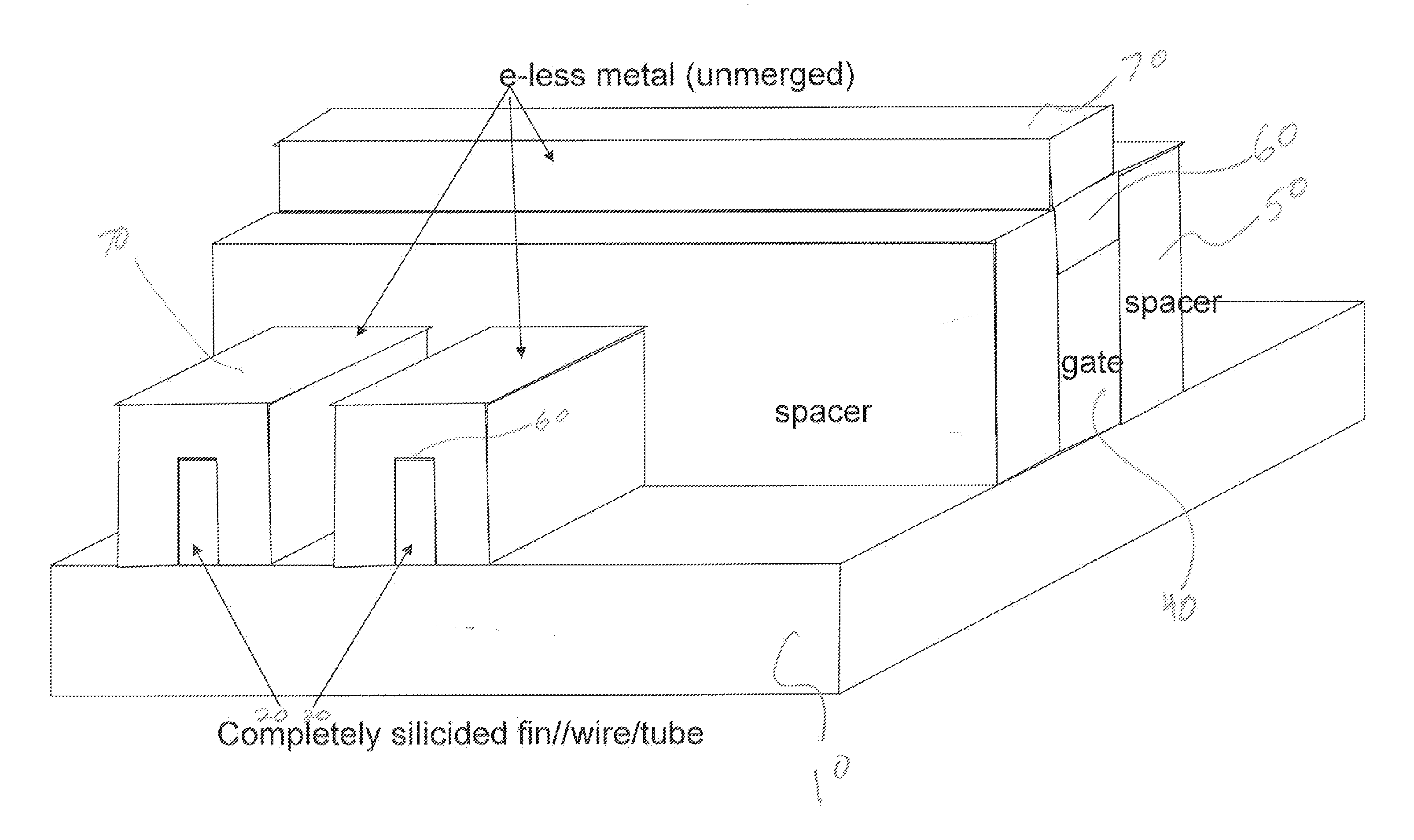 Multigate structure formed with electroless metal deposition