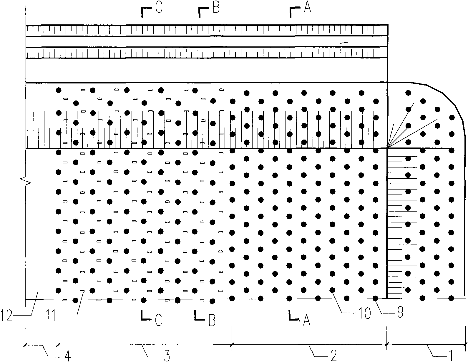 Variable rigidity treatment system for vehicle jumping at bridge head of highway