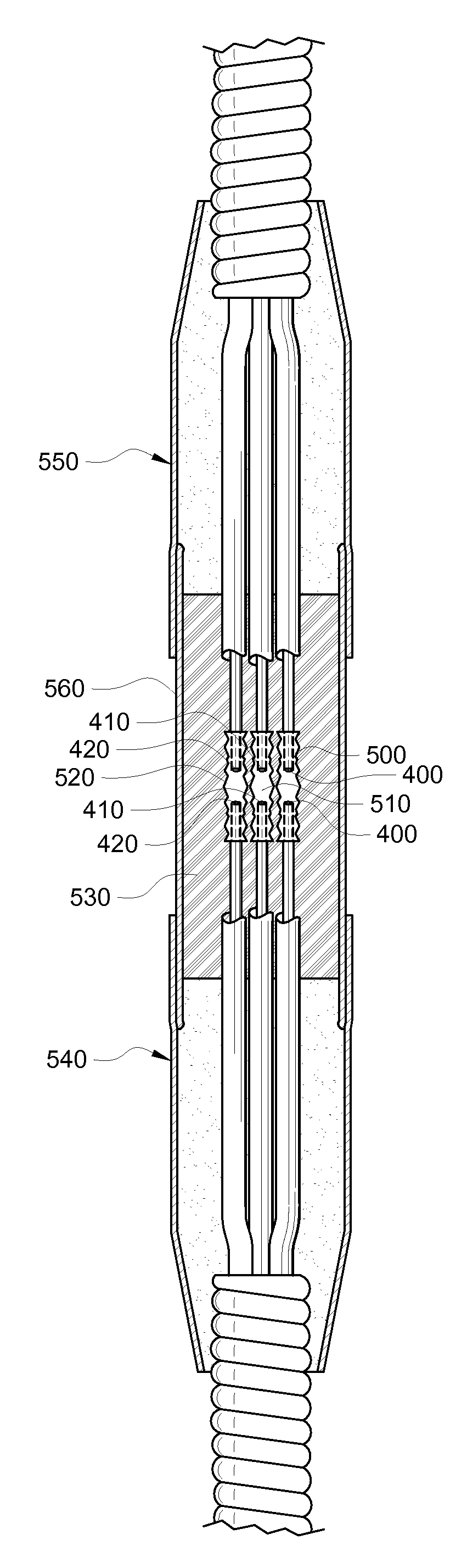 Splice for down hole electrical submersible pump cable