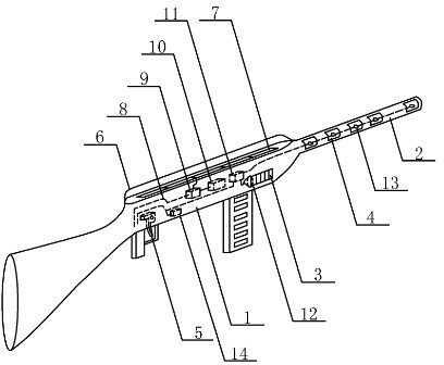 Acousto-optic toy gun with solar cell for supplying power