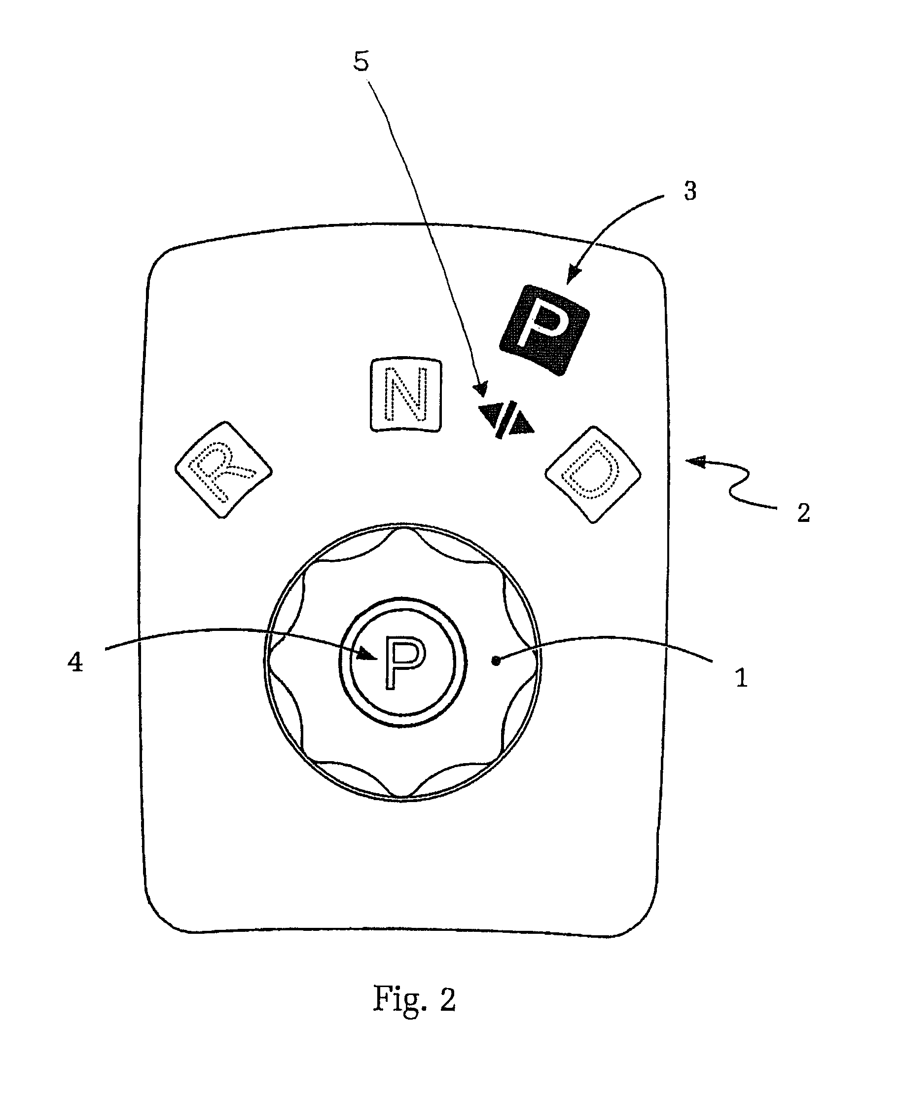 Actuating device for selecting fixed gear ratios of a gear changing transmission