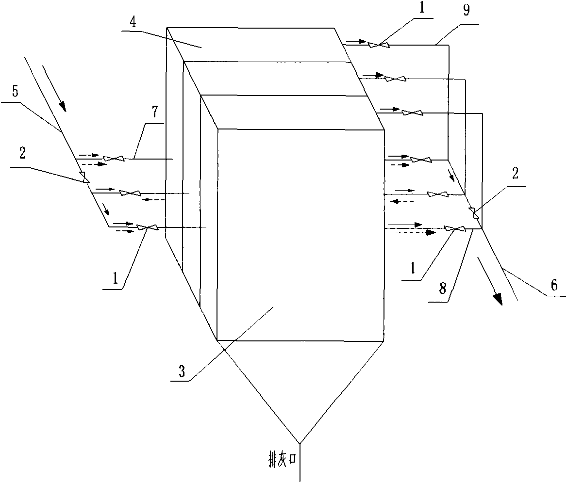 Static hop-pocket mixed dust removal device and control method thereof