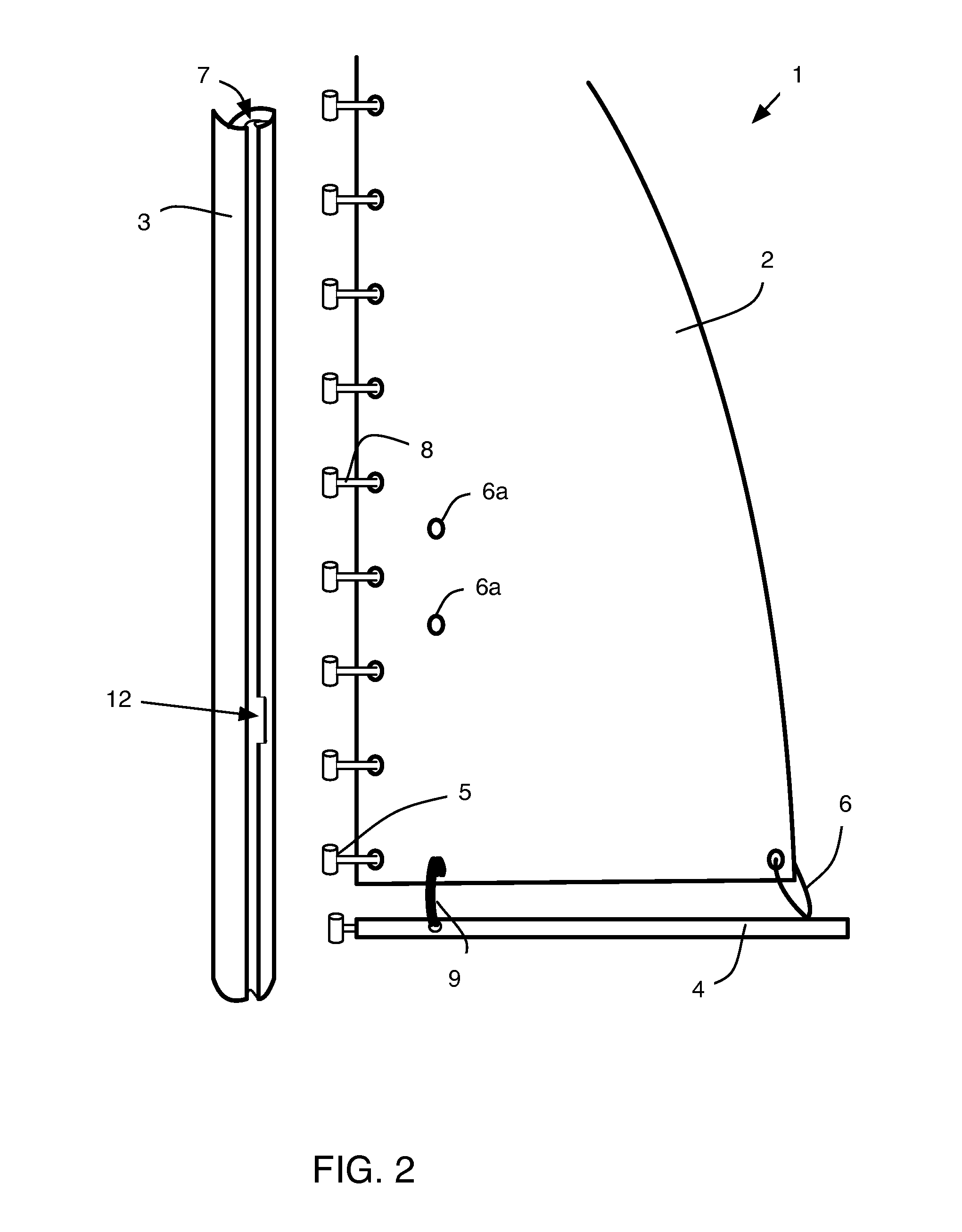 Gateway plate device for a slotted mast or spar having a channel.