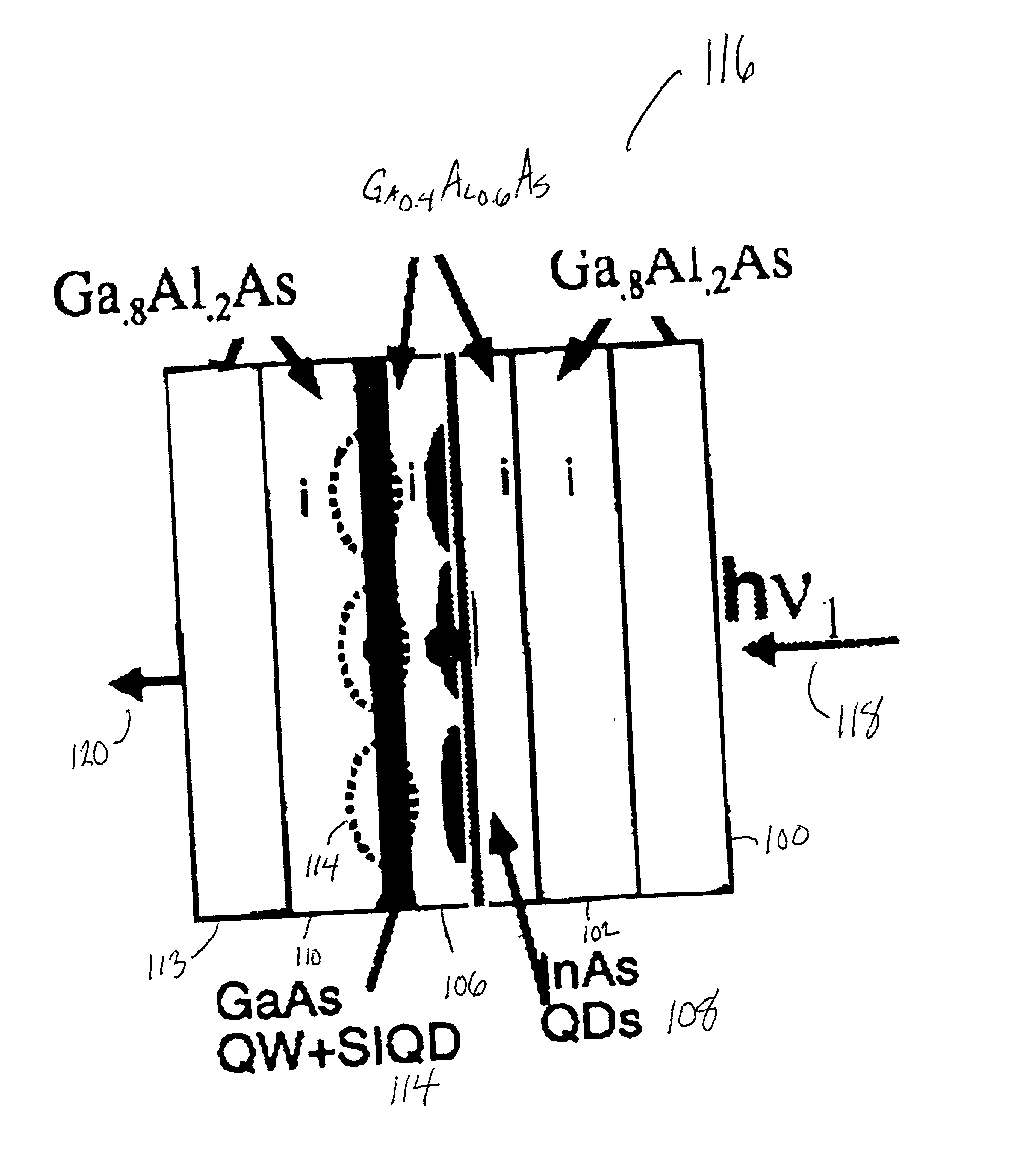 Mid infrared and near infrared light upconverter using self-assembled quantum dots