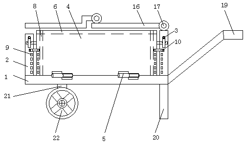 Height-adjustable building trolley with dustproof cover