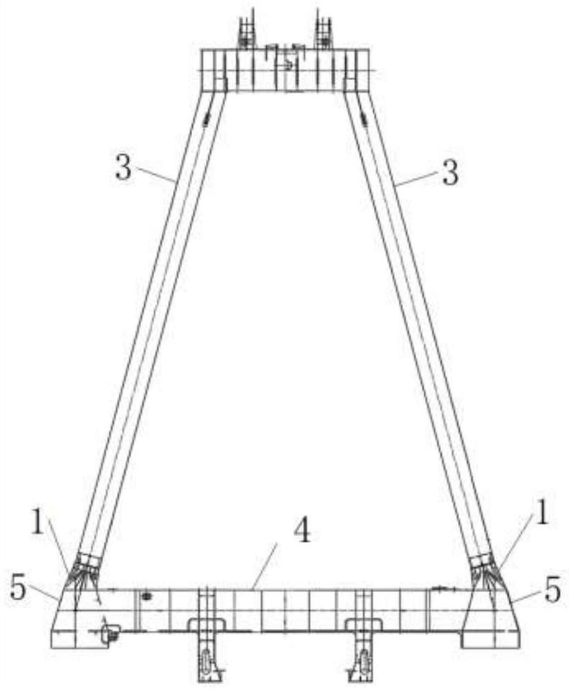 Installation method of quay crane trapezoidal assembly