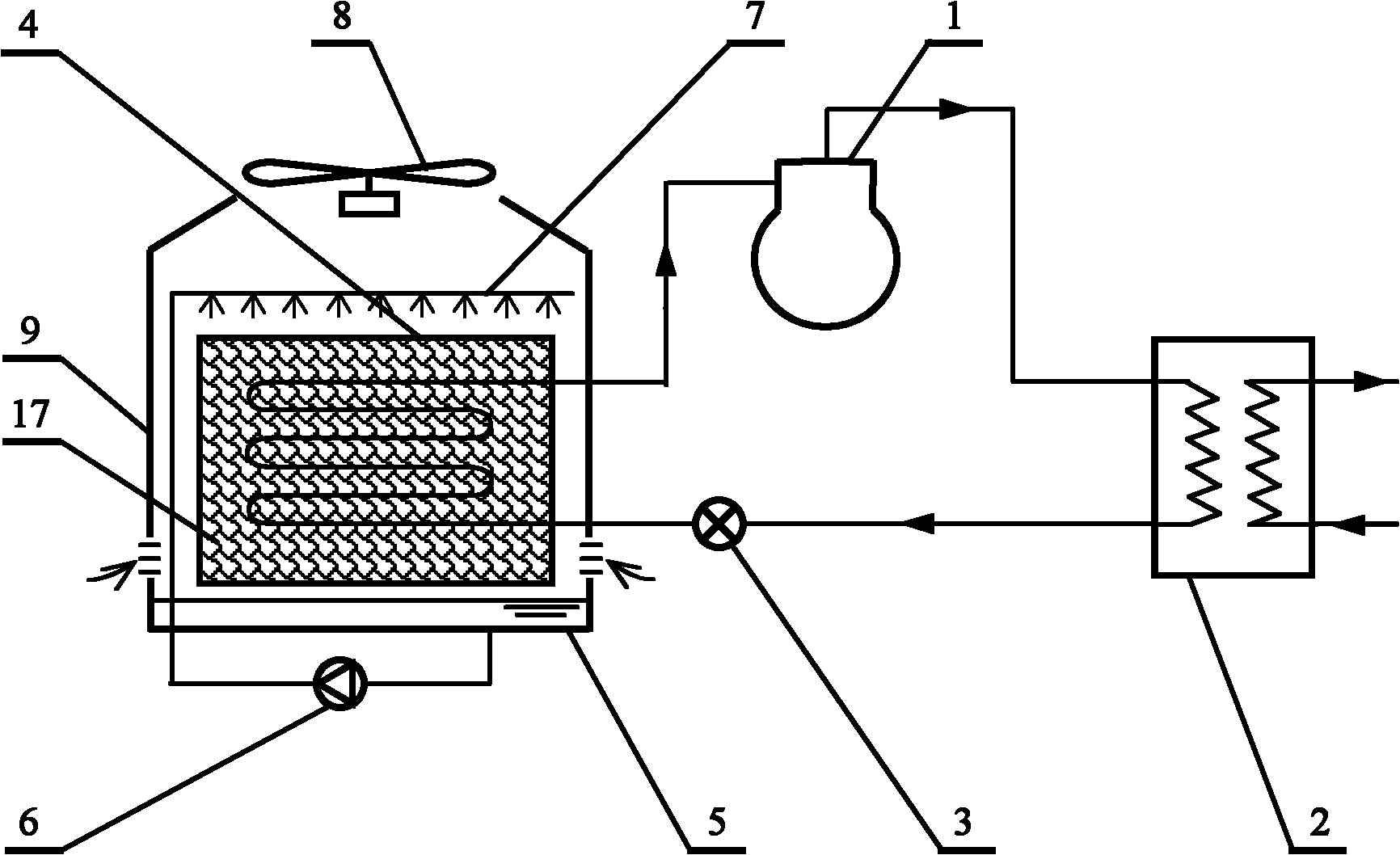 Solution spray type heat pump set