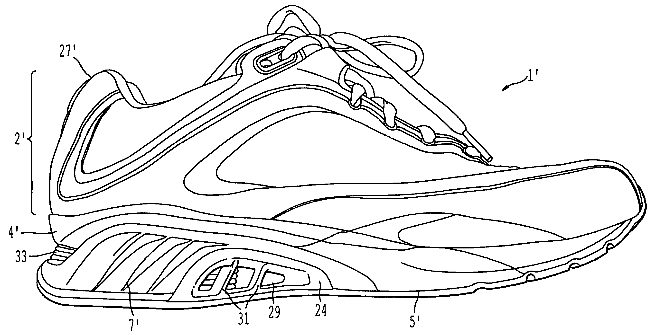 Enhanced sole assembly with offset hole