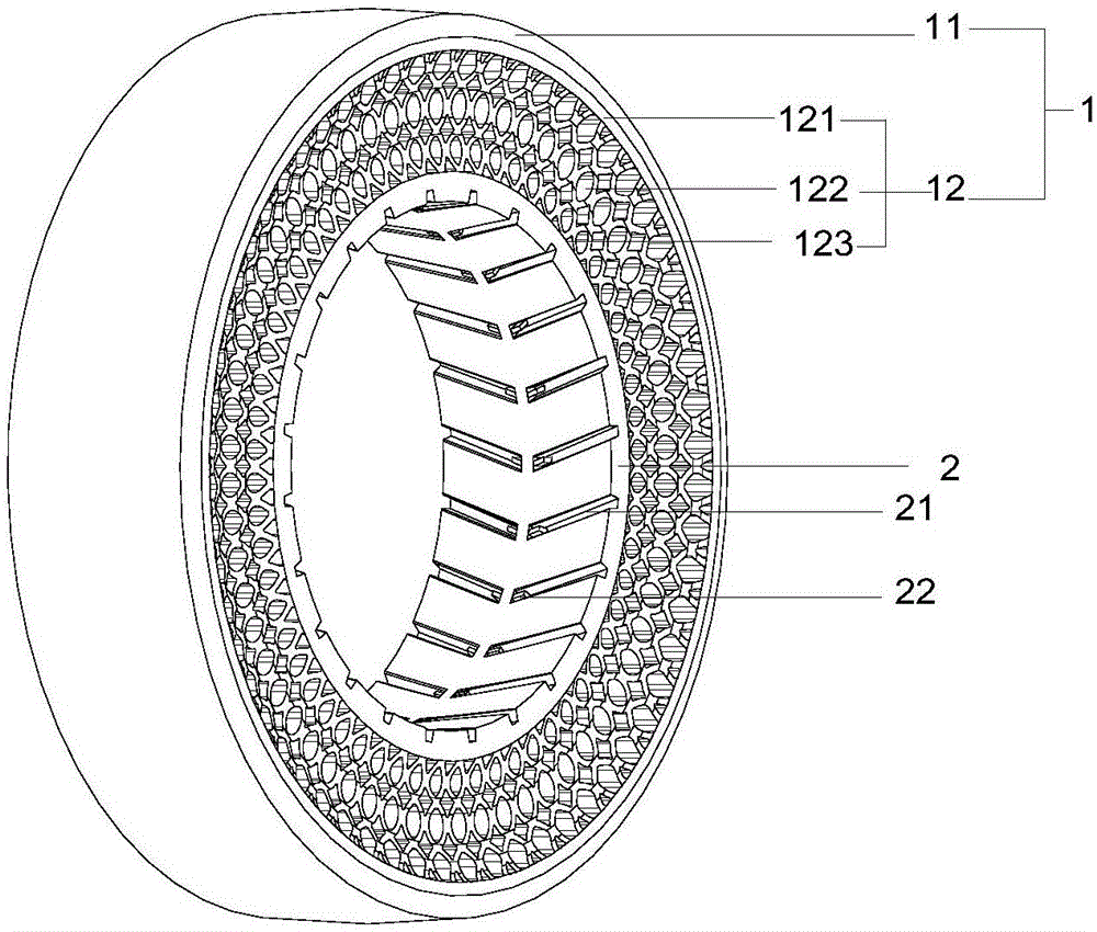 Two-piece type wheel hub used for non-pneumatic tire