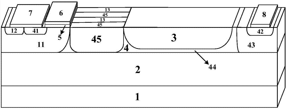 Silicon-on-insulator (SOI) low-resistance lateral high-voltage device and manufacturing method thereof