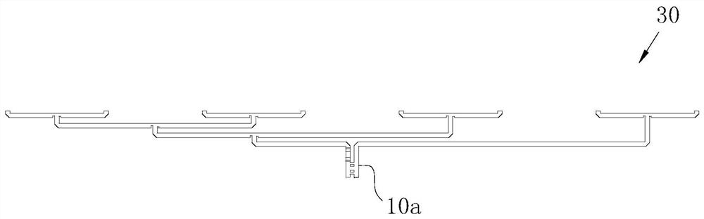 A 32-way waveguide e-plane power splitter