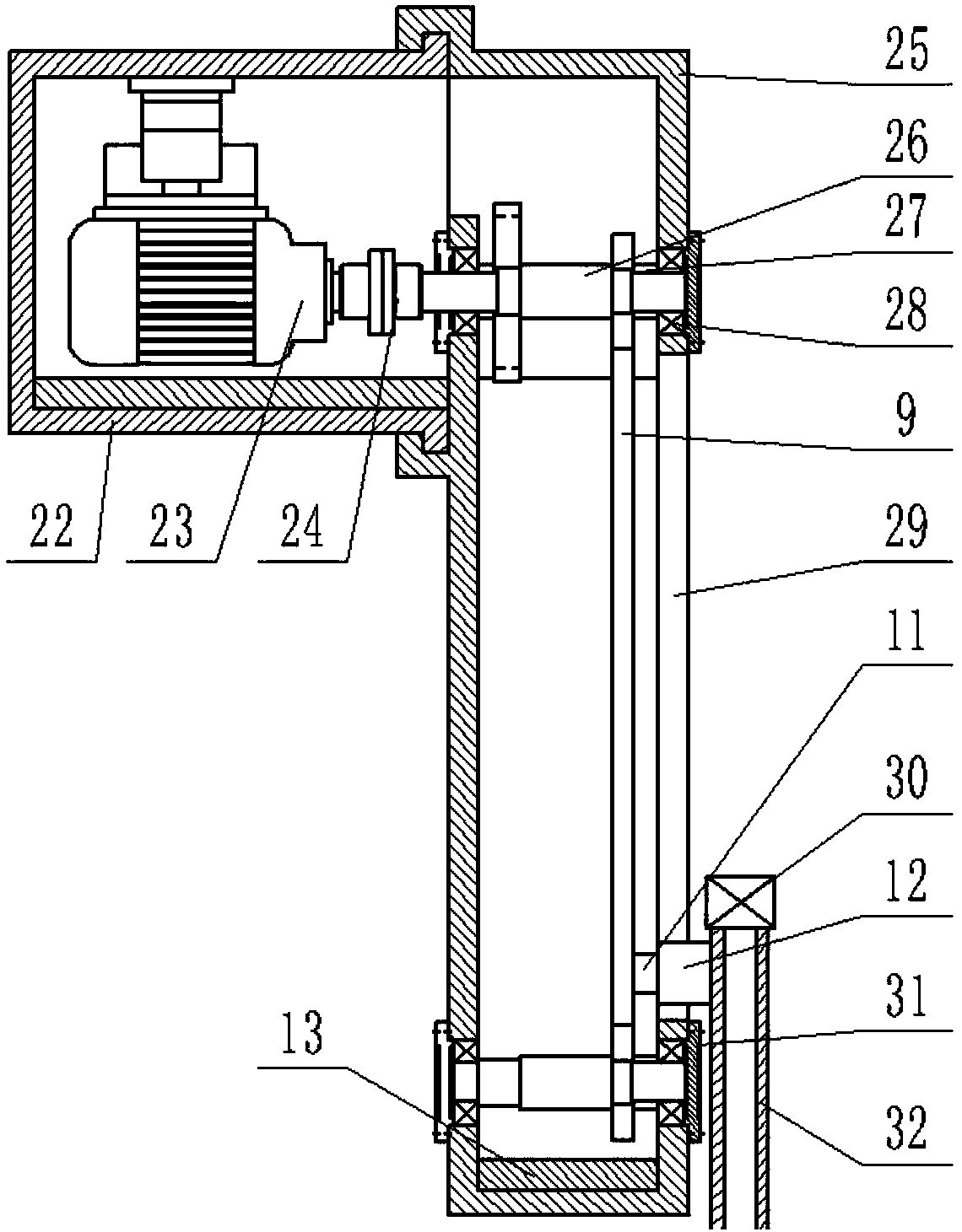 Automated replacing device of copper pipe horizontal continuous casting filter