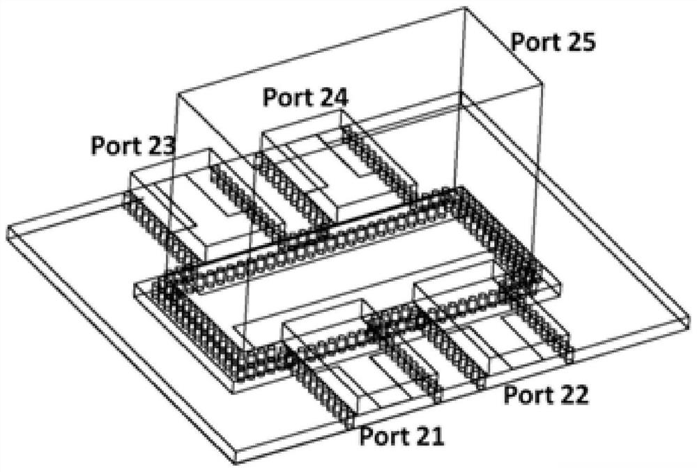 Rectangular waveguide-microstrip power divider and rectangular waveguide matching load