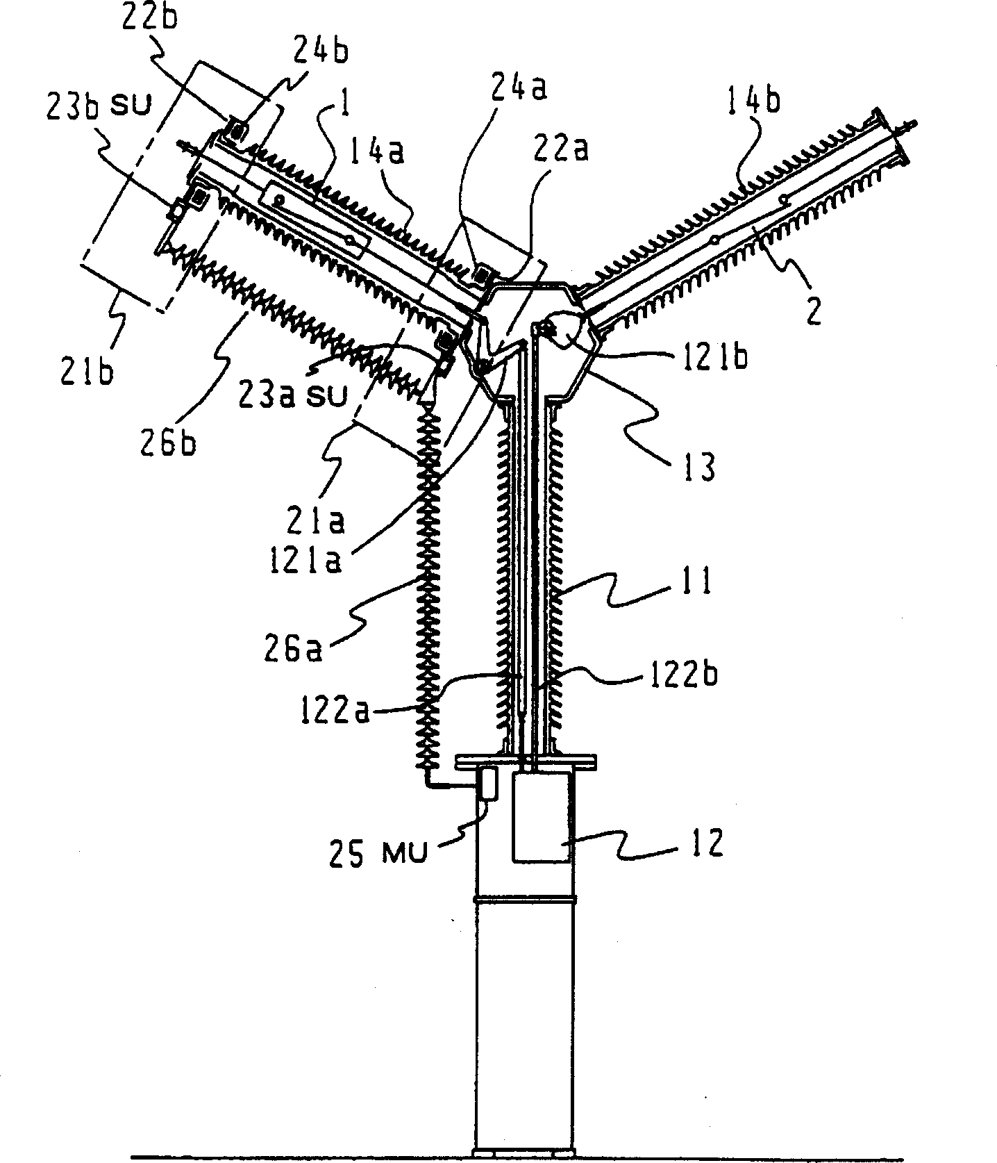 Current transformer used on composite type gas insulation switch