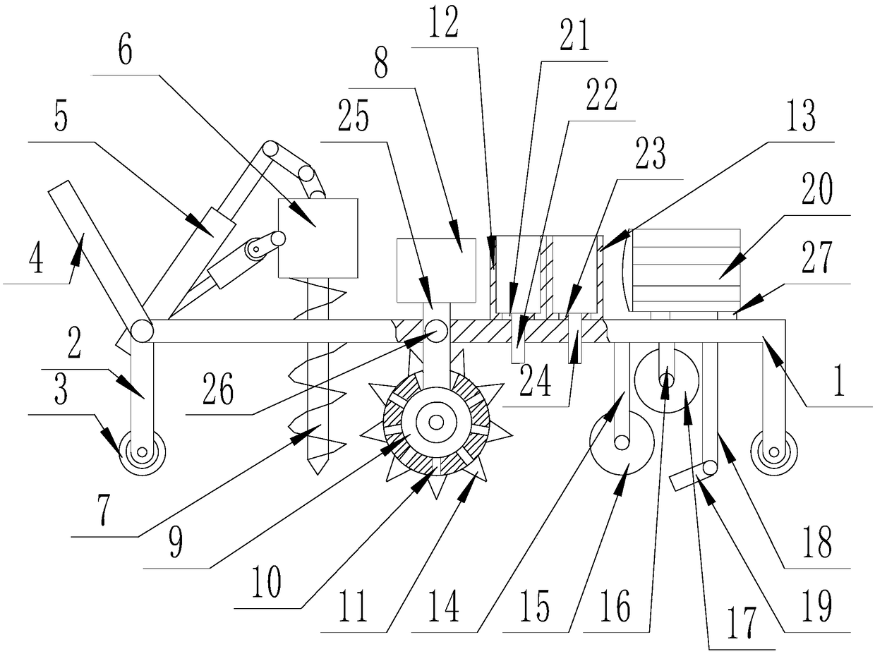 Method and device for interplanting konjac under walnut forest