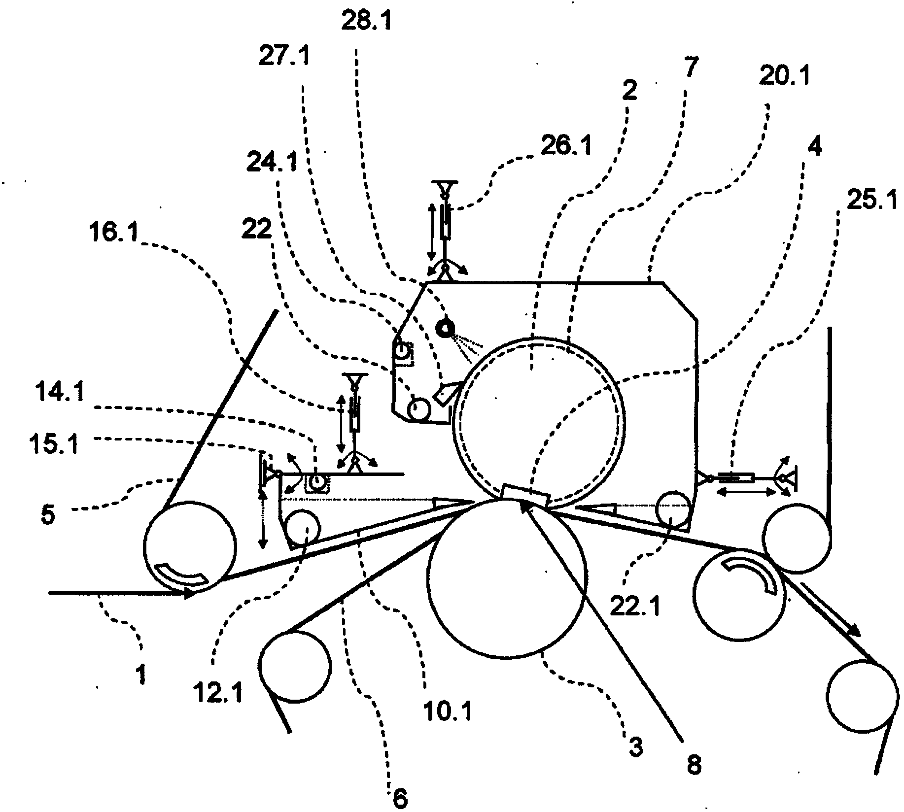 Press section of a machine for producing a fibrous web