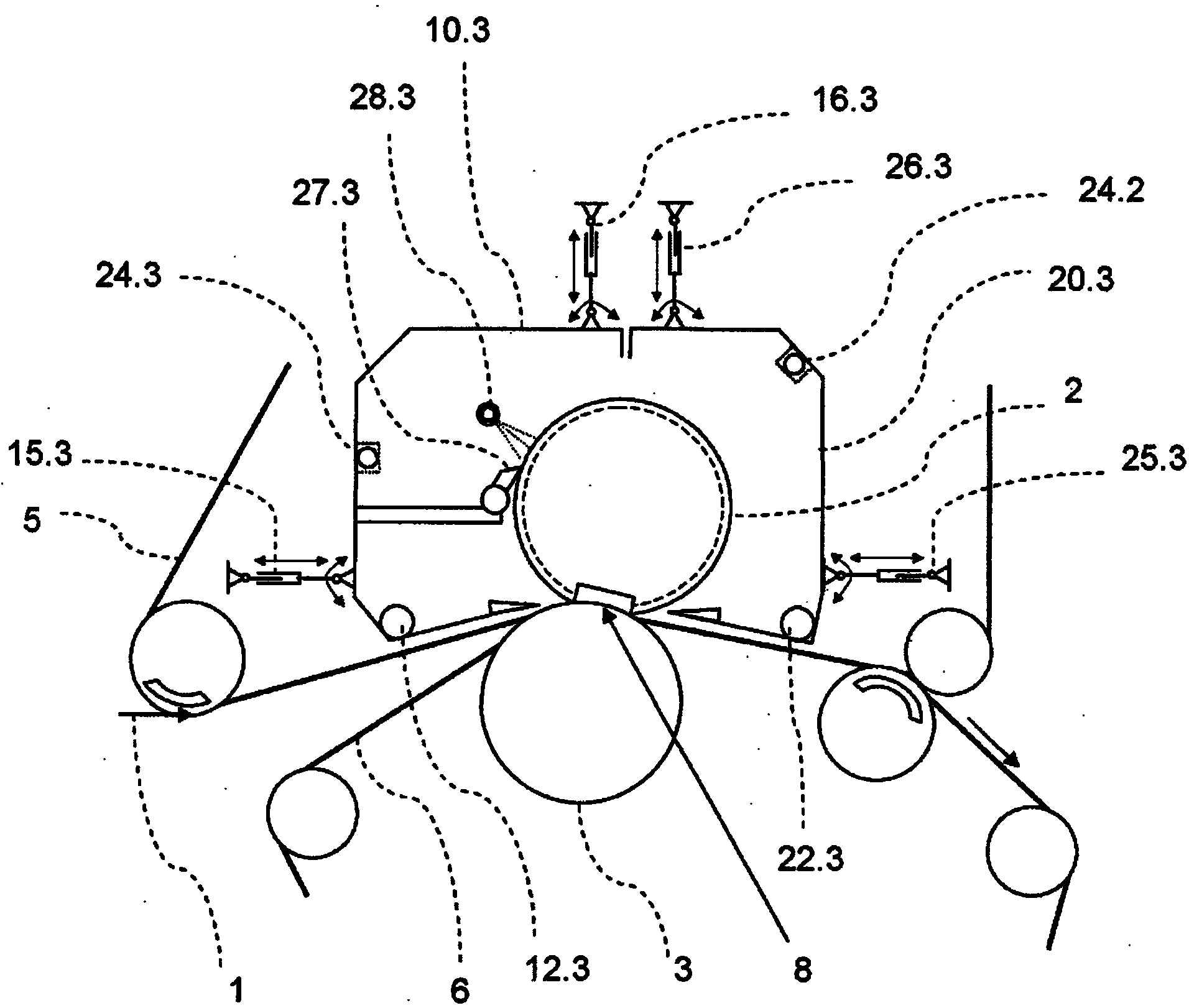 Press section of a machine for producing a fibrous web