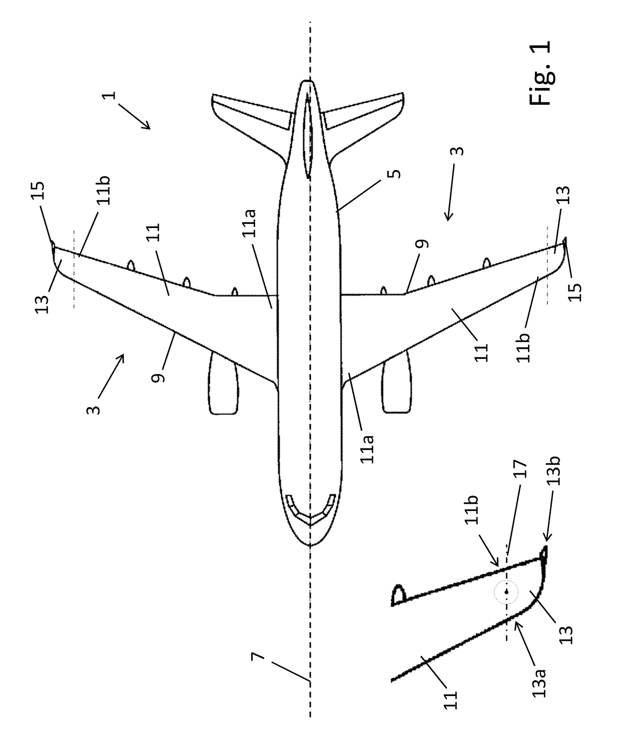 Wing arrangement for an aircraft