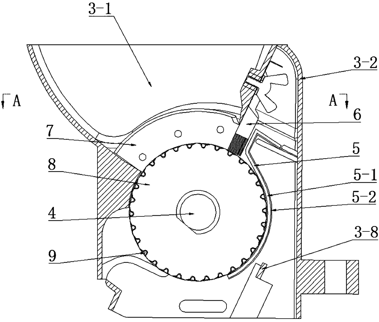 High-speed precise-sowing vegetable seed discharging device with combined structure cell wheel