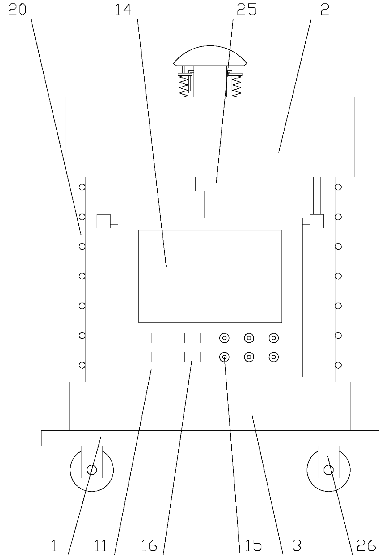 Testing device with damp-proof function for computer software development