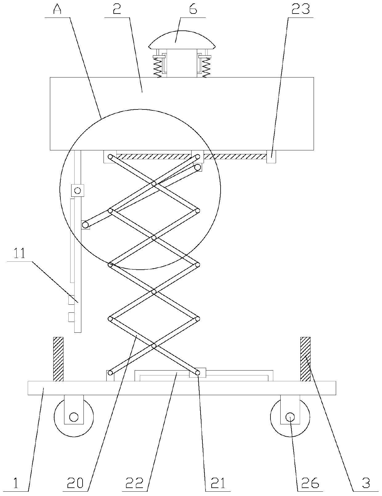 Testing device with damp-proof function for computer software development