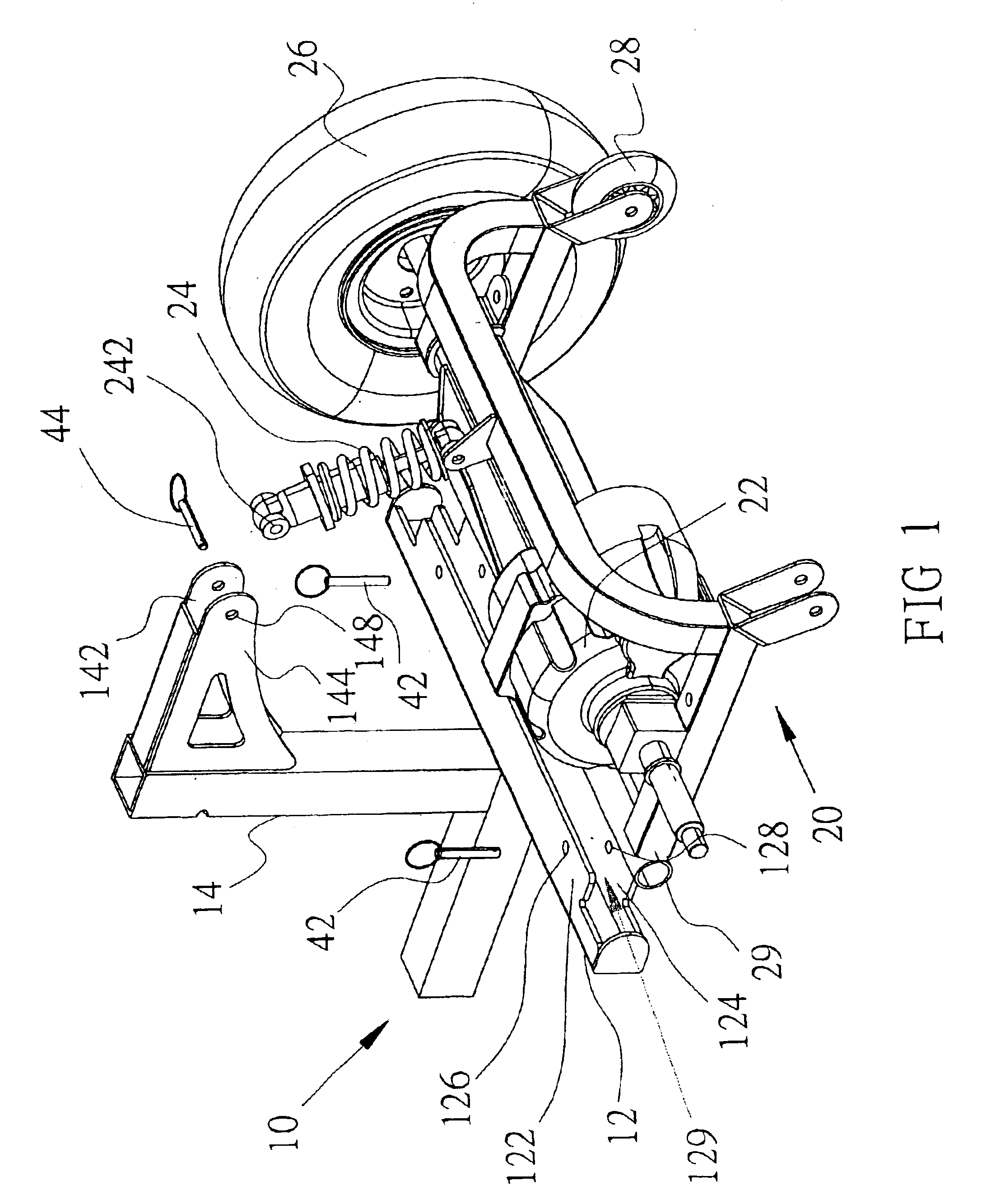 Wheeled vehicle having a detachable rear frame