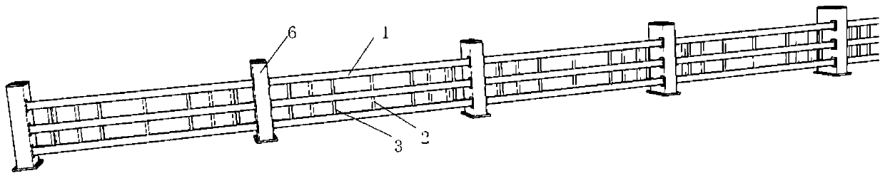 Semi-rigid bridge anti-collision guardrail