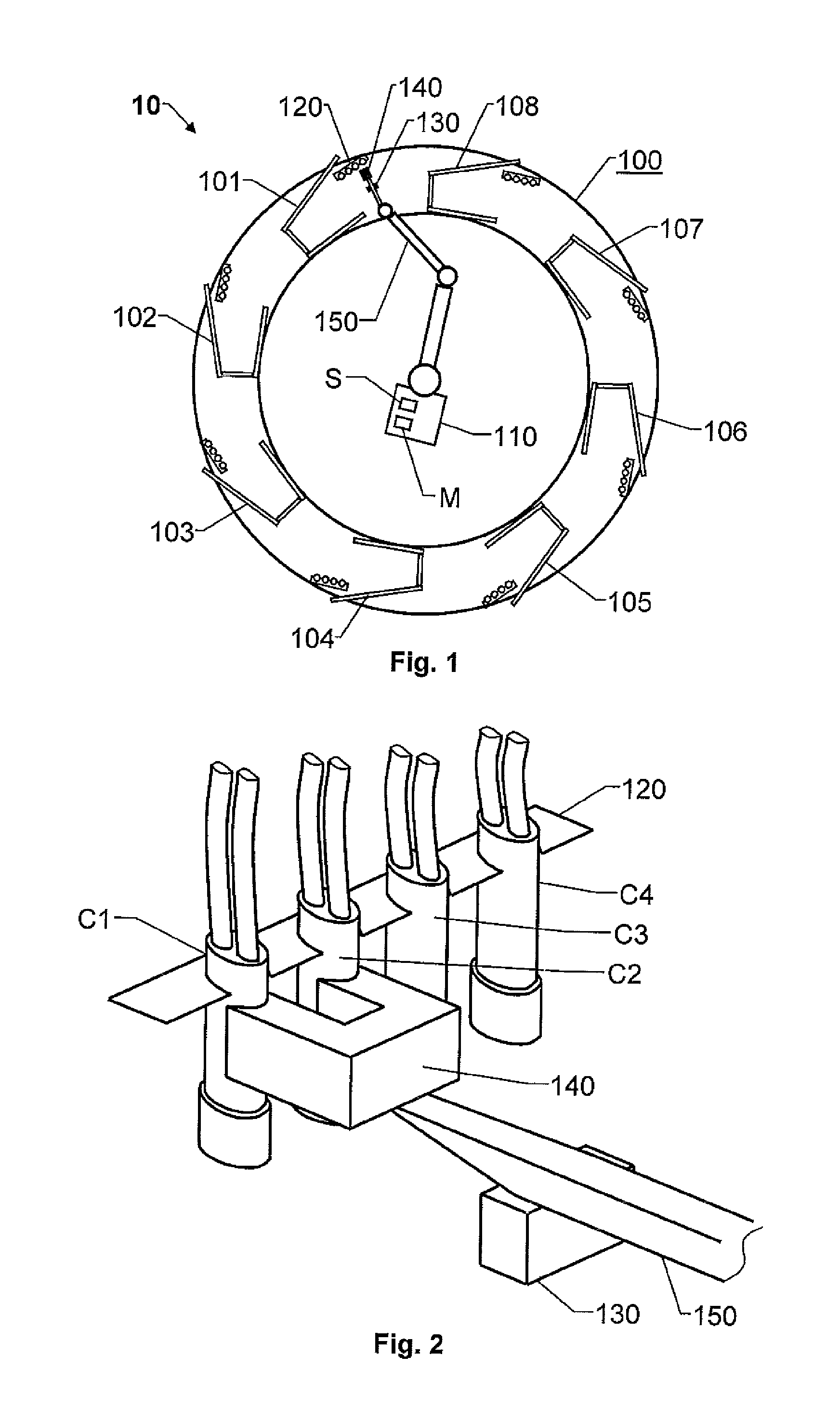 Handling of teat cups