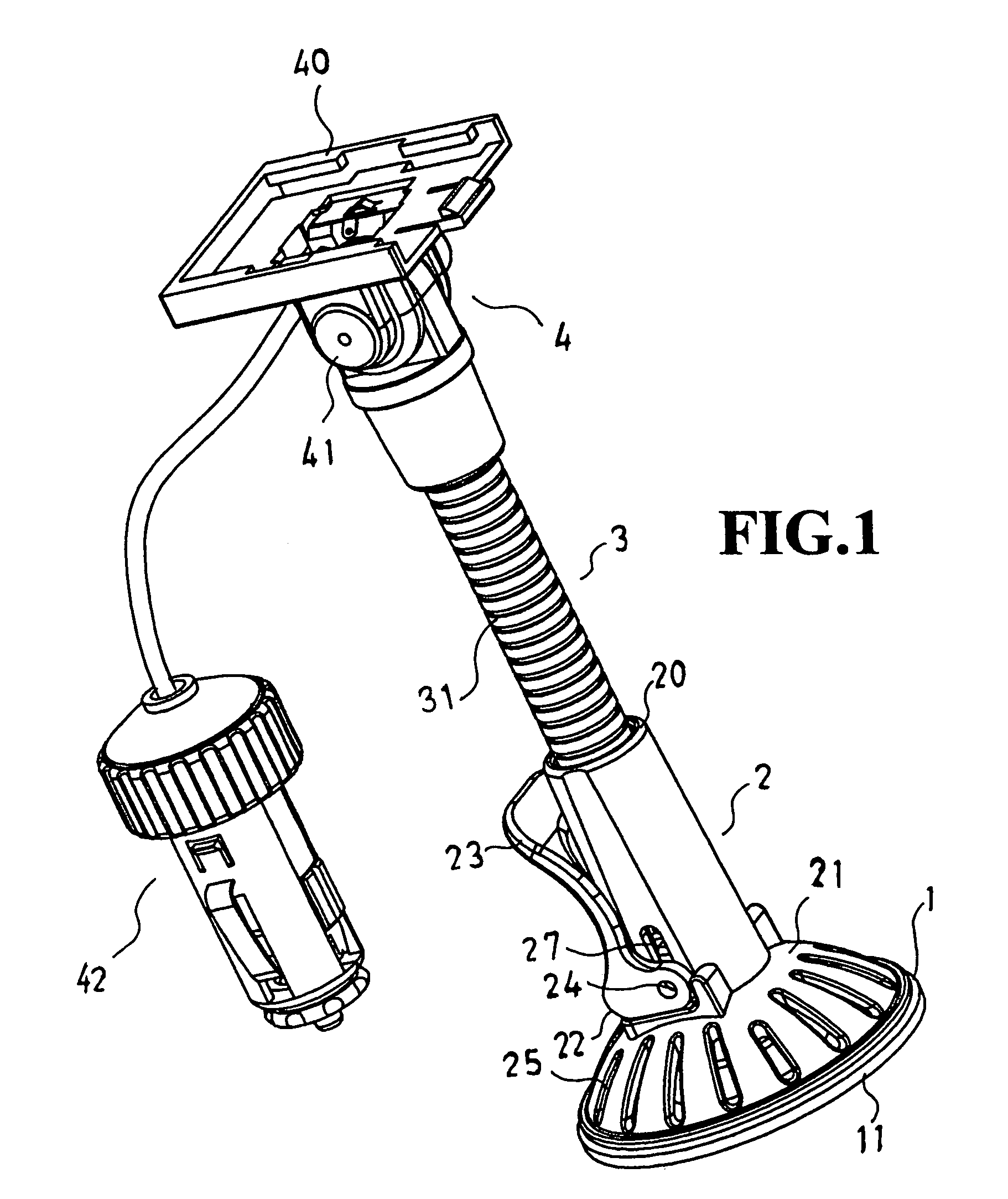 Sucking disk type hanging pole