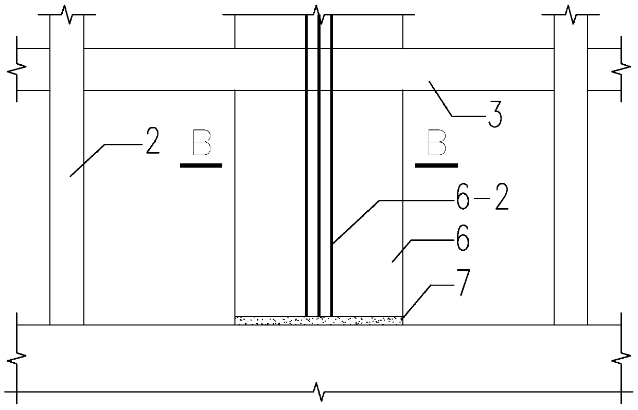 Self-resetting frame-shear wall structure and construction method for strengthening earthquake-damaged frames