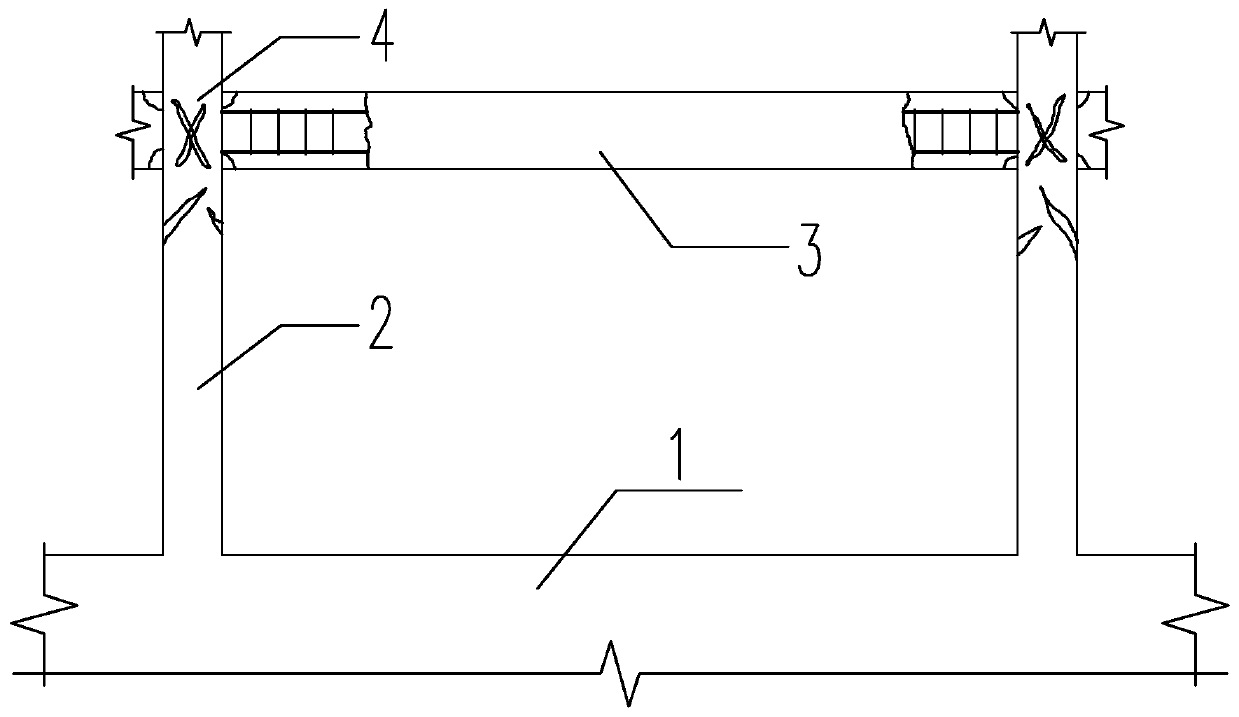 Self-resetting frame-shear wall structure and construction method for strengthening earthquake-damaged frames