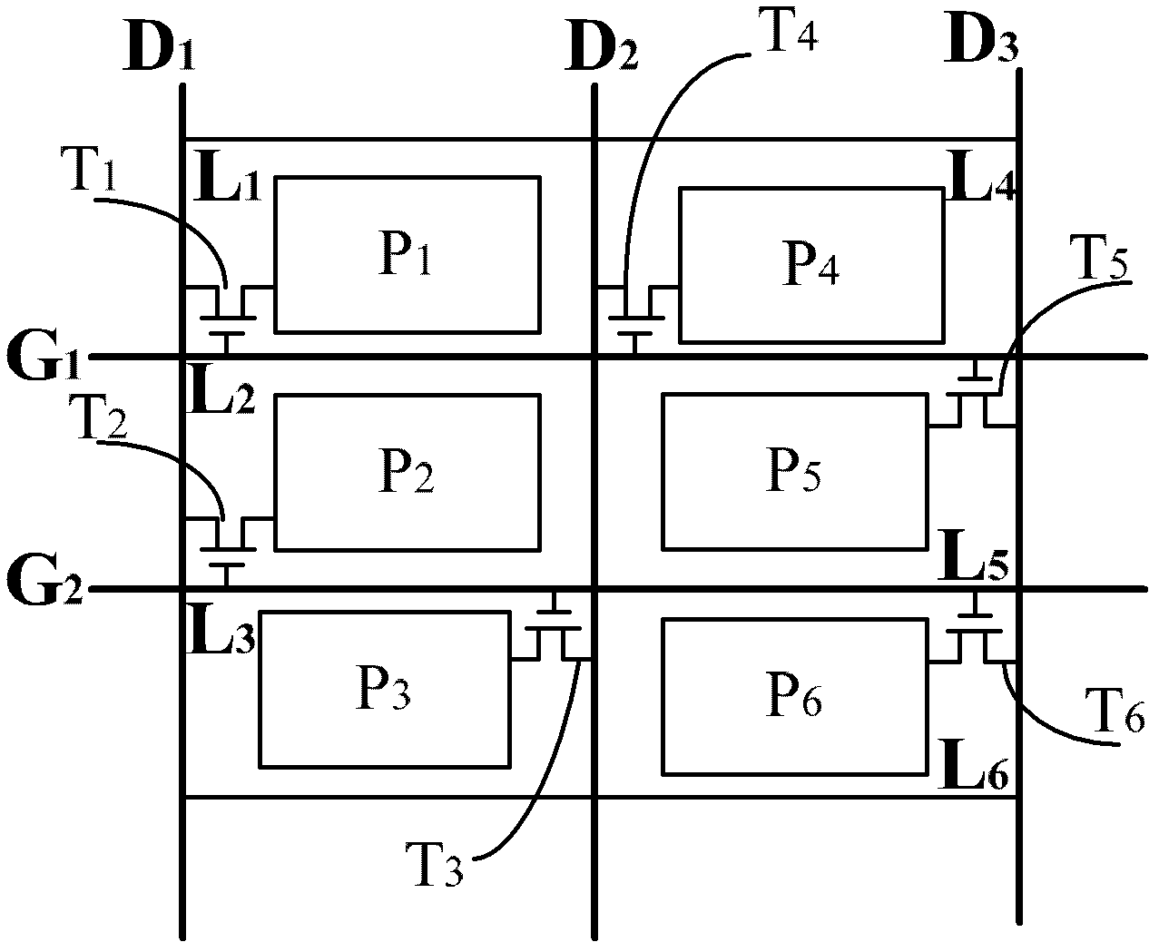 Horizontally arrayed pixel structure