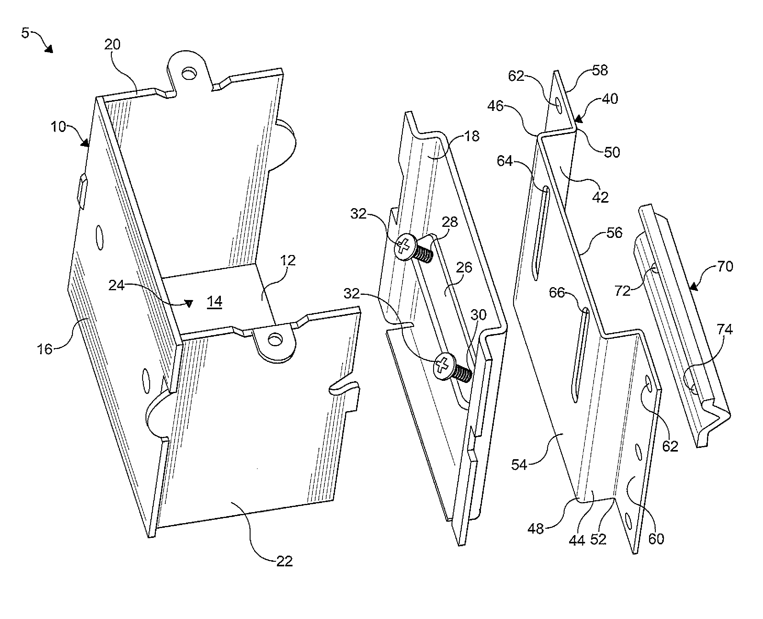 Electrical box with adjustable mounting system